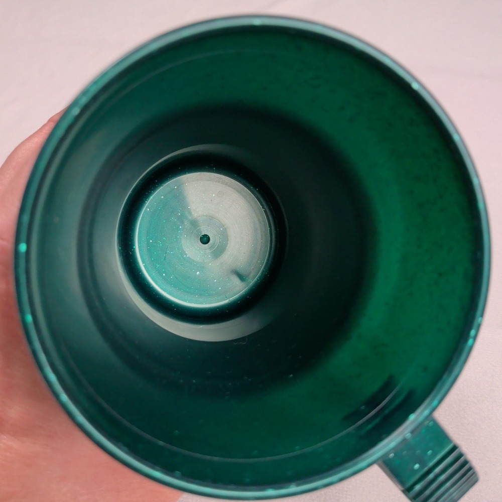Mobile Mug Non-Tip Travel Tumbler Teal Green Speckled Weighted Base Made in USA - Picture 8 of 9